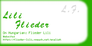 lili flieder business card